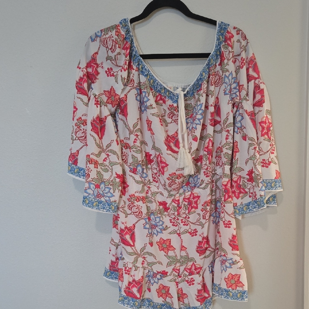 Flying Tomato Floral Midi Dress - Red, Blue, White
